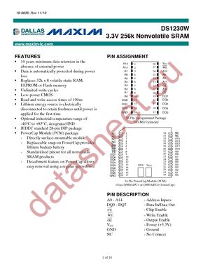 DS1230WP-150 datasheet  